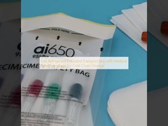 Laborkühlstoffisolierte Transportbox mit medizinischen Probenbeuteln für die Kühlkettenlagerung