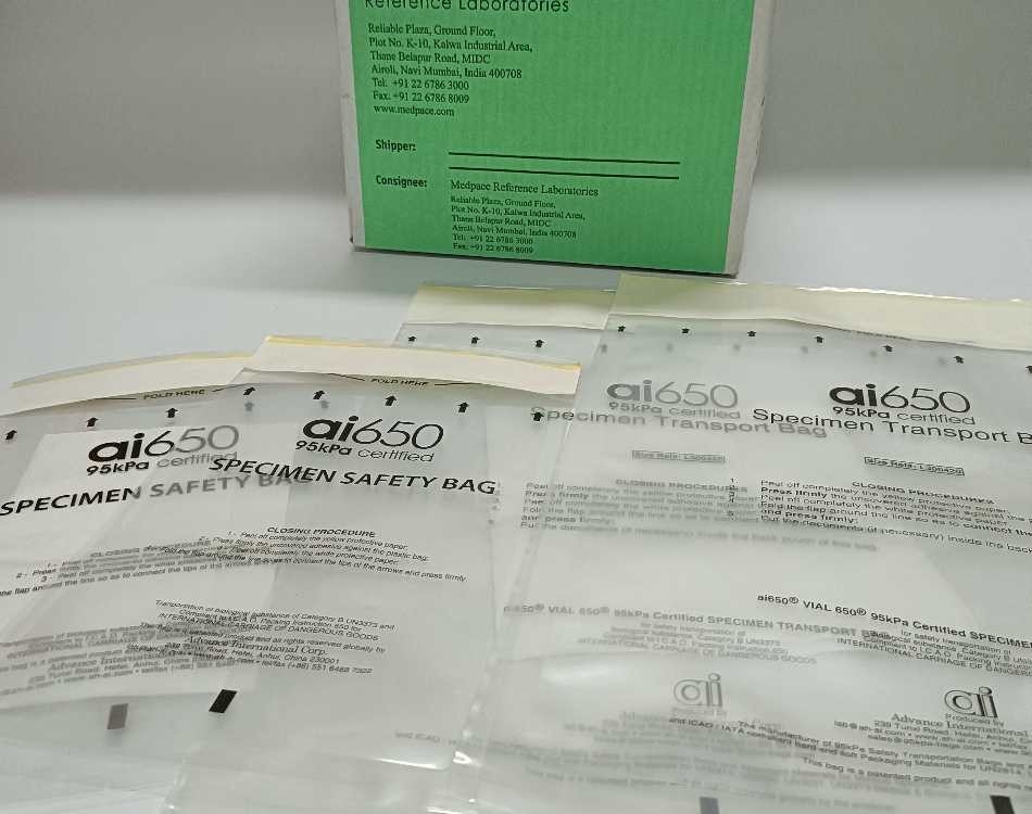 Biologische 95 kpa-Probentransporttasche, 100 % LDPE-Kunststoff