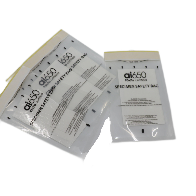 Individuell bedruckte Biohazard Specimen Bag Security Bag Umschlag für chemische Test-Beutel für biologische Proben