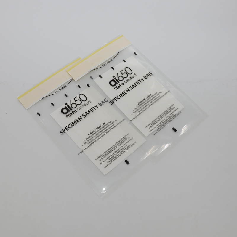 2 Tasche medizinisches PET bauscht sich pathologischer Dichtung 95kPa Biohazard für Labor