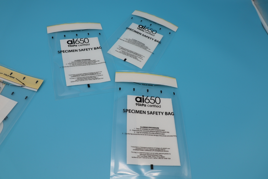 AIC Hitzebeständige klare 150 mm X 240 mm 95 kPa Probenbeutel für den Transport flüssiger Proben
