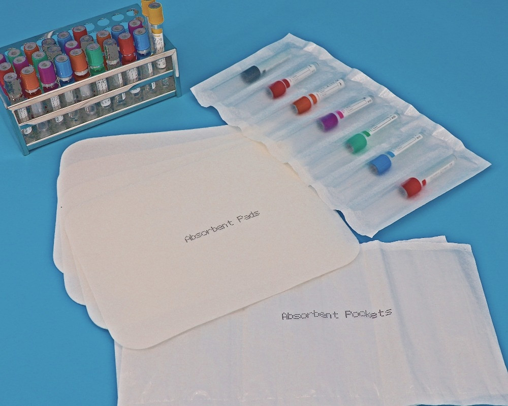 AI650 Absorptionspad für den Transport von medizinischen oder klinischen oder diagnostischen Proben 75 mm x 100 mm und Absorptionsleistung von 50