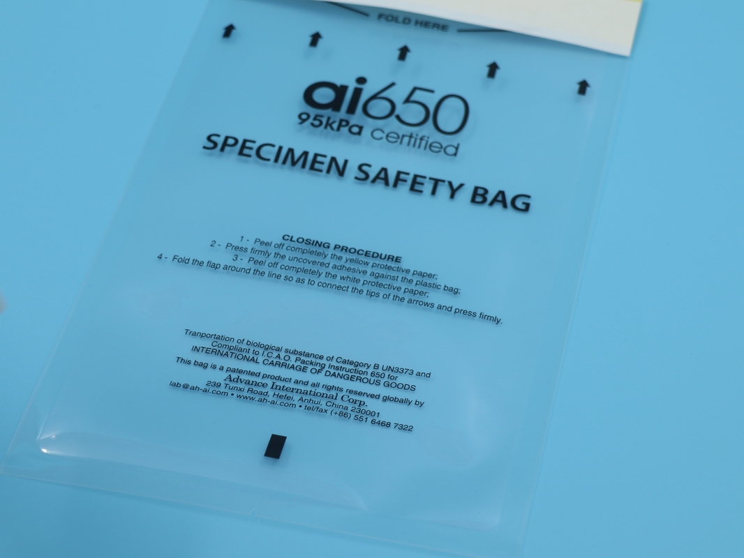 AI650 Medizinisches Labor PE Plastik-Ziplock-Probebebeutel für biologische Gefahren