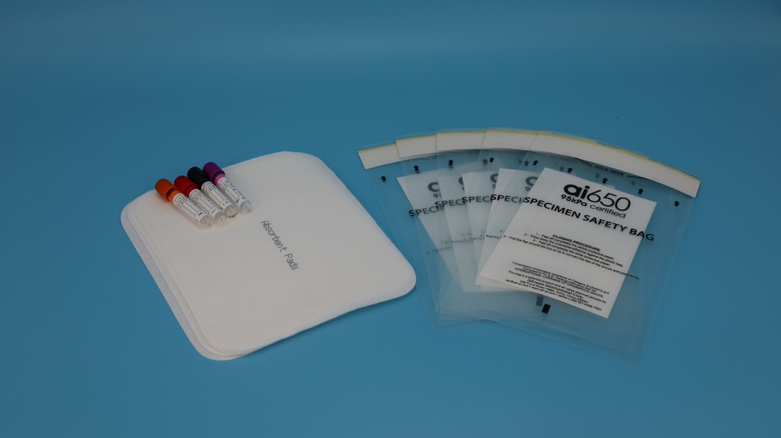 AI650 Großhandel Laborgebrauch Plastik Biogefahrung Pathologie Proben Transport Ziplock-Tasche mit doppelter Tasche