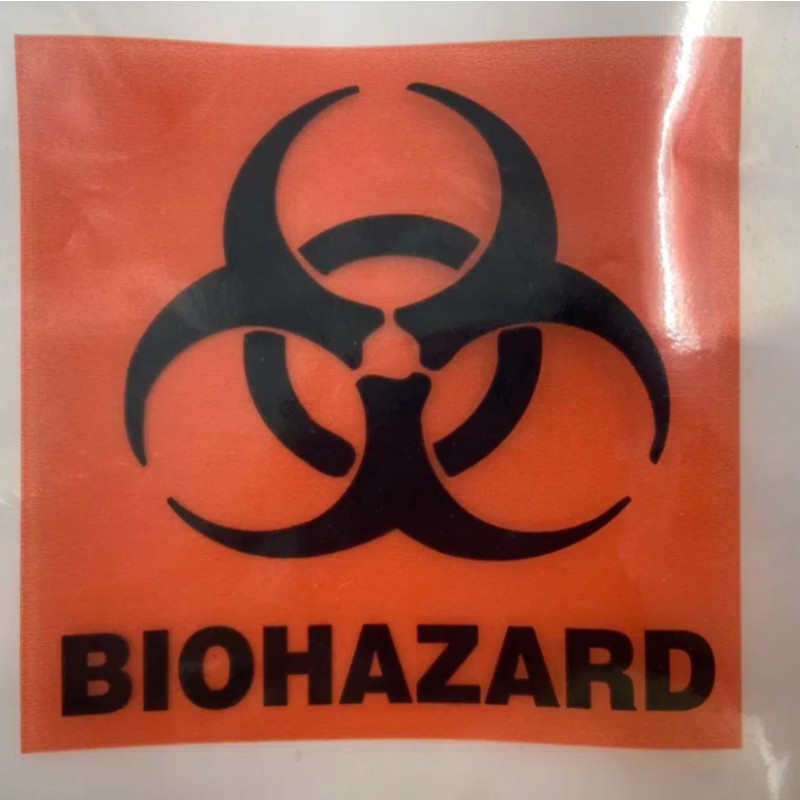 Biohazard Probenbeutel 6x9.8in/15x25cm Laborprobenbeutel mit Biohazard-Logo