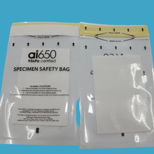 Biohazard-Taschen 6x9in/15x25cm Probe-Taschen mit Biohazard-Logo-Druck Labor-Probe-Tasche mit Absorptionspad