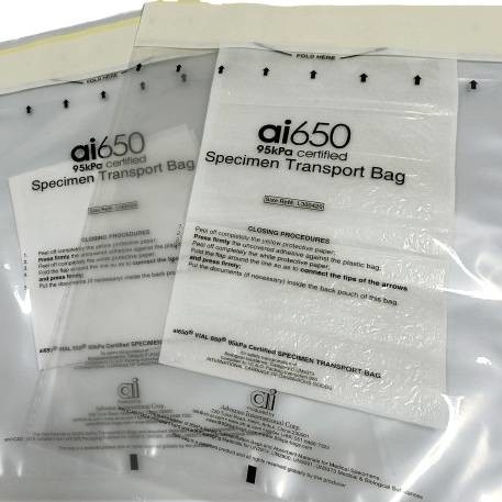 400 Stück 95kPa 15*24cm Durchsichtige Probenbeutel Biologische CRO-Versorgung Kühlschrank für Luftverkehr Verpackung mit Papierbeutel im Inneren