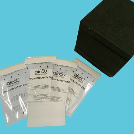 95kpa Probenbeutel 5,9x9,5 Zoll mit Ai 650 Biohazard Logo Zip Lock Verschluss LDPE Material