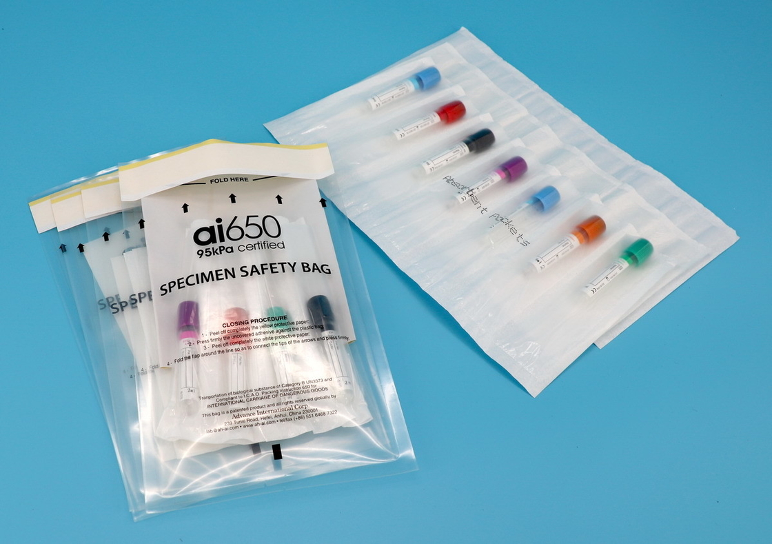 Selbstklebender Ziplock Laborprobenbeutel Ai 650 mit Taschenabsorptionsbeutel