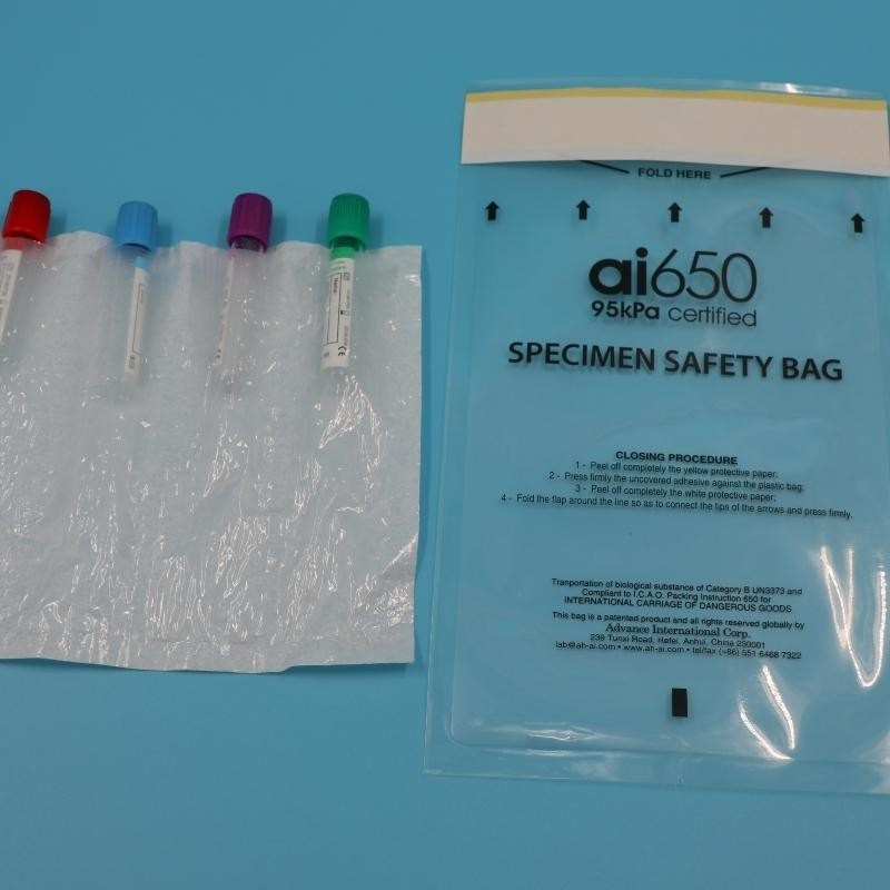 Sterile Proben Medizinische Biohazard-Taschen Proben Transport-Tasche Dokument Tasche Kunststoff-Zip-Tasche