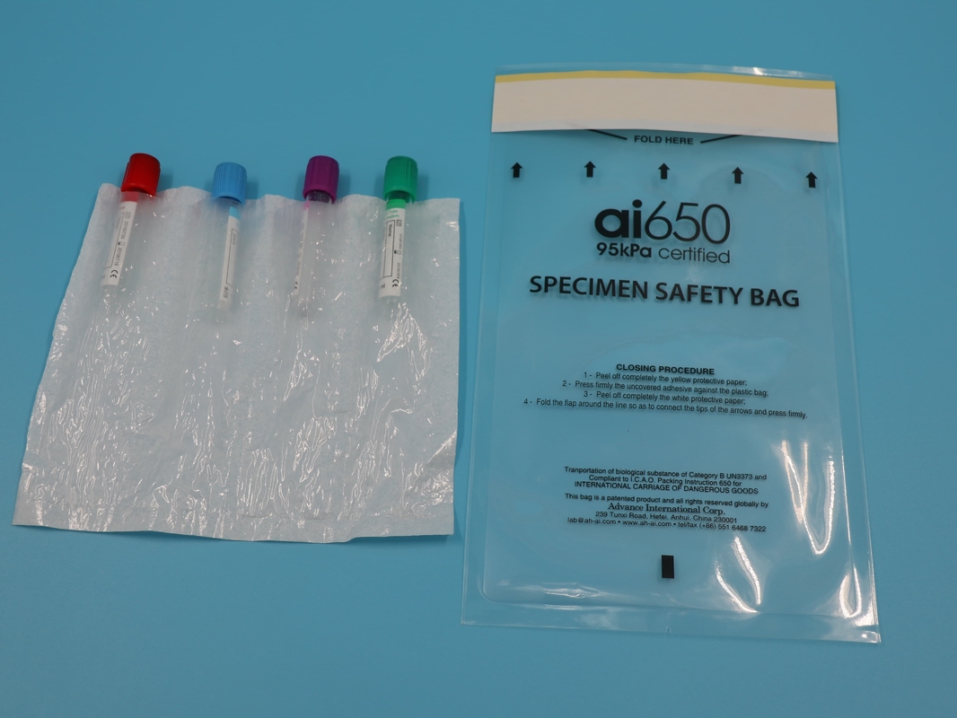 Labormedizin Ldpe Biohazard Plastik Ziplock Känguru Taschen Grip Siegel 95kpa Probenbeutel Für das Krankenhaus