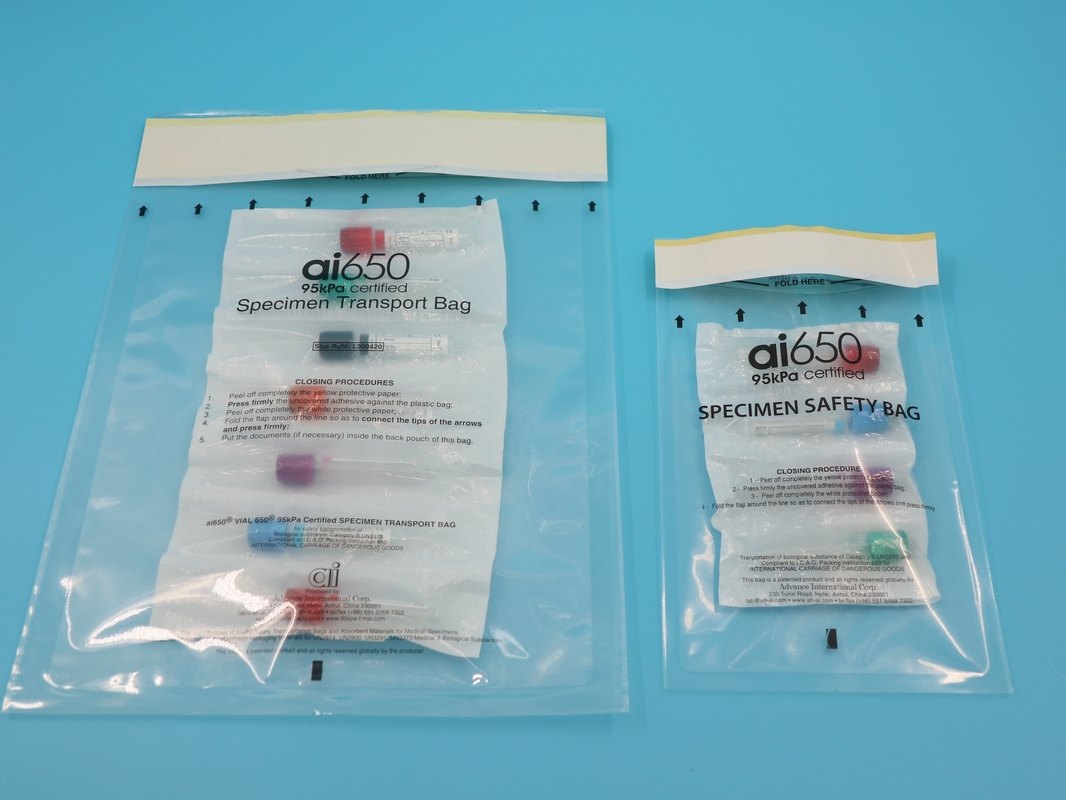 Plastik Ldpe Ziplock 95kpa Probentransportbeutel Drei-Schicht-Känguru-Zahnbeutel Transparent angepasster Gravure-Druckfutter