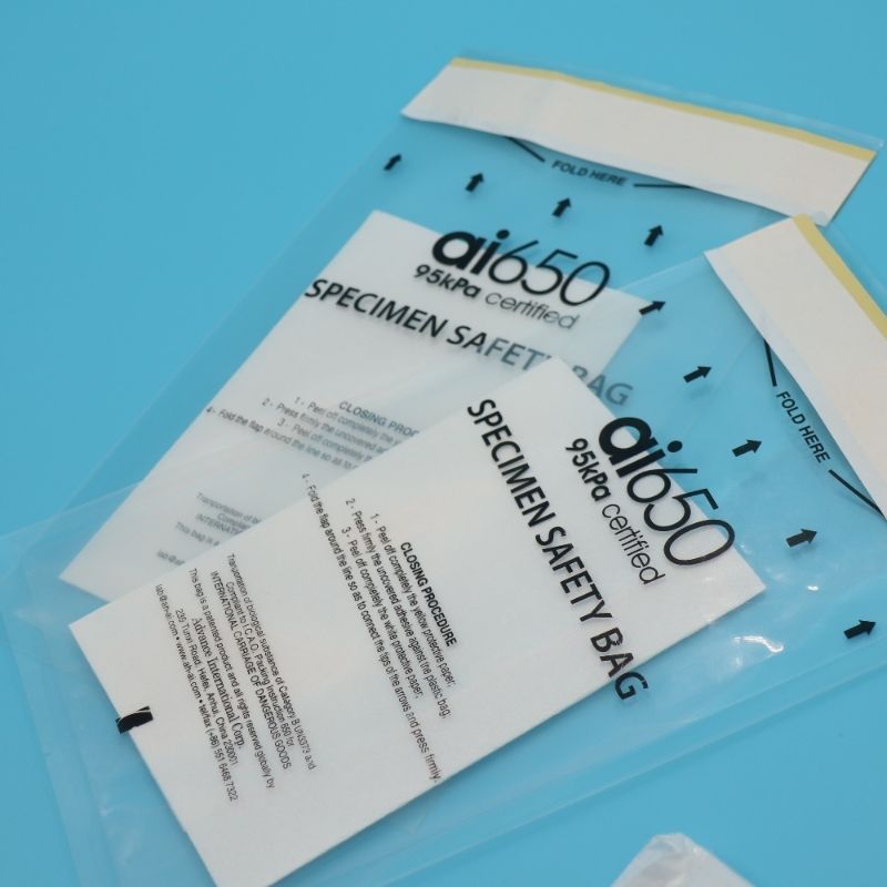 AIC Specimen Bags Medical Grade AI 650 Modell für sicheren Labormustertransportbeutel