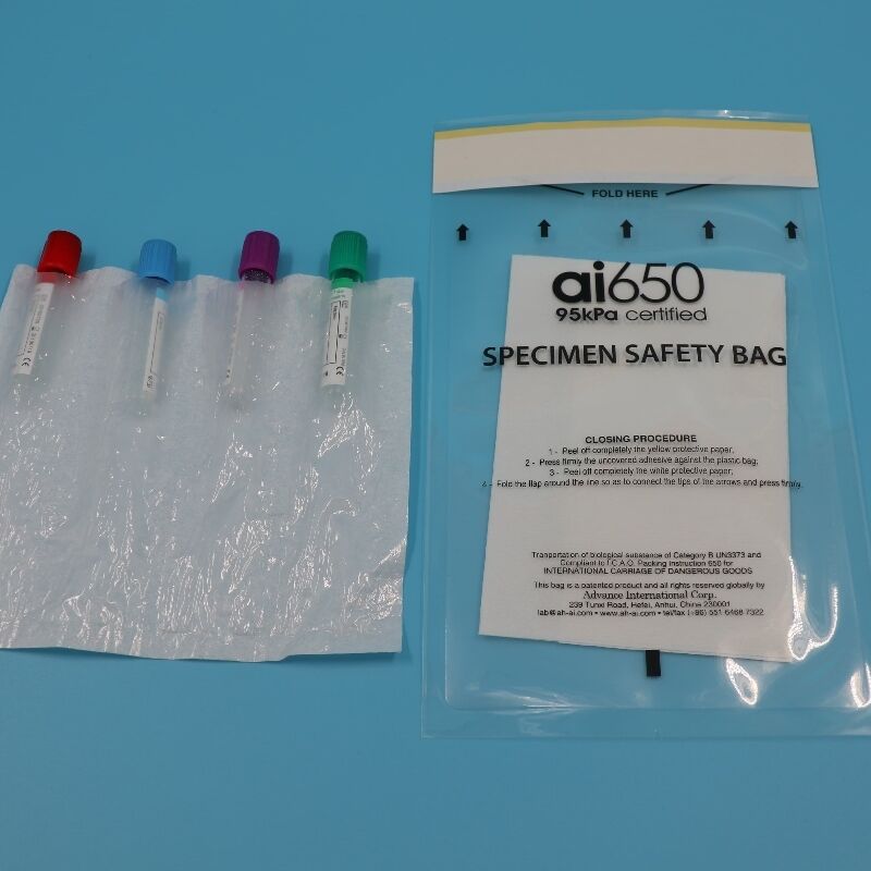 95 kPa Druckprobentransportsäcke - für die sichere Beförderung von biologischem/infektiösen Material, mit Bio-Gefahren-Kennzeichnung