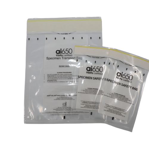 Biohazard Proben Absorptions Tasche mit 4 Schlitzen Einweg, medizinische Qualität, perfekt für die Probenröhre Lagerung